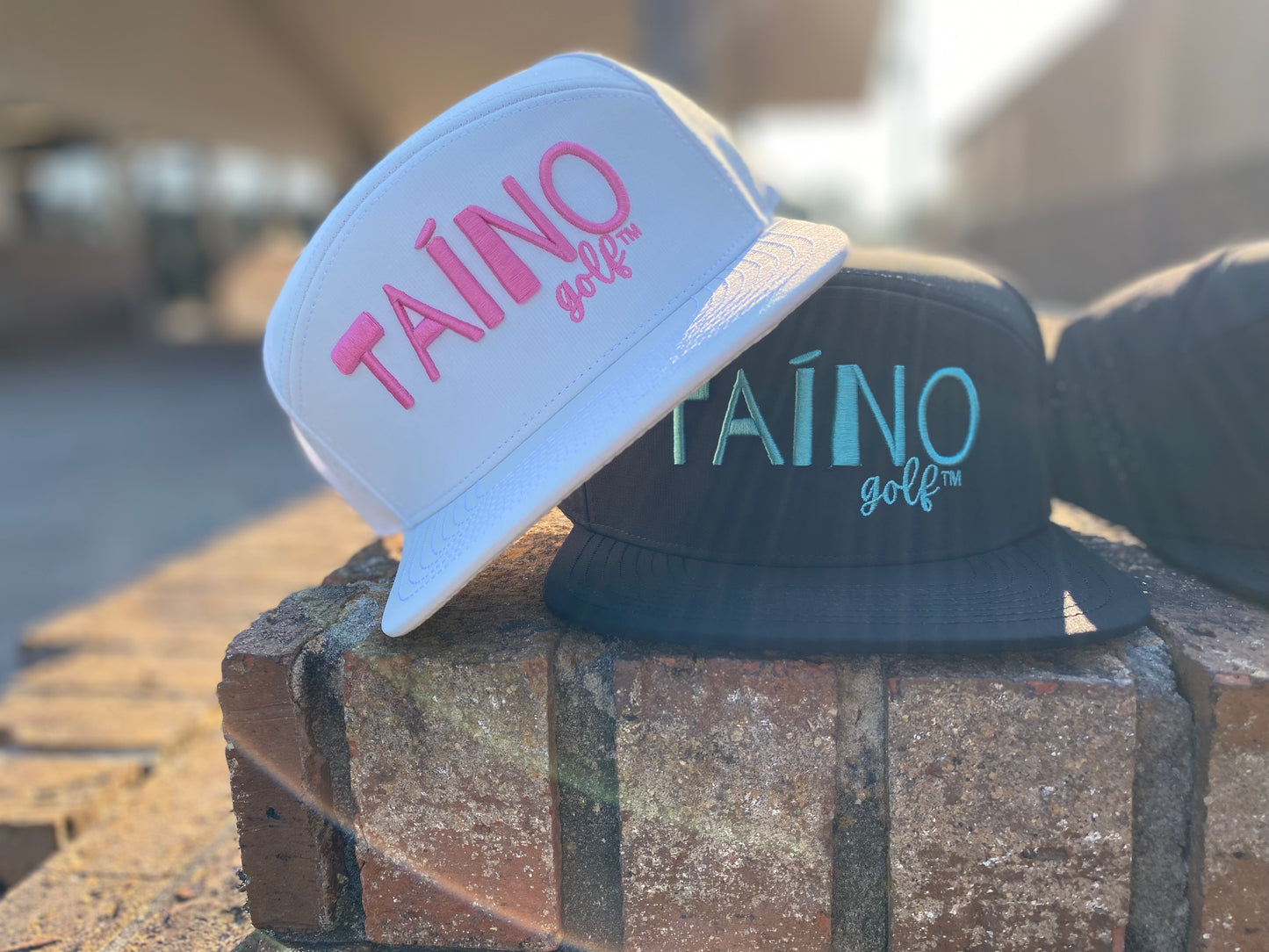 Taino Golf Hat Pink on White